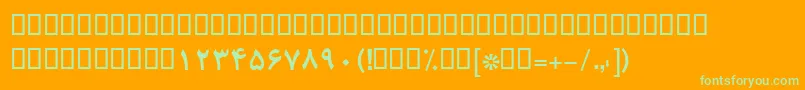 BRoyaBold Font – Green Fonts on Orange Background