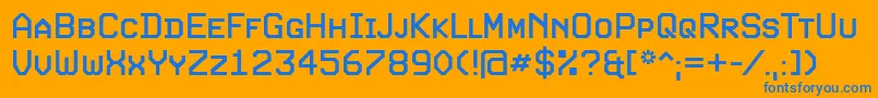 フォントExpoSc – オレンジの背景に青い文字