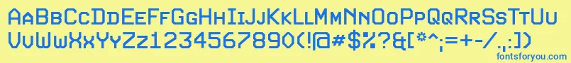 フォントExpoSc – 青い文字が黄色の背景にあります。