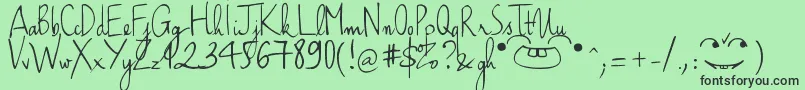 HaikusScriptVersion08 Font – Black Fonts on Green Background
