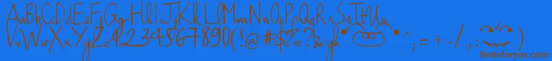 HaikusScriptVersion08 Font – Brown Fonts on Blue Background