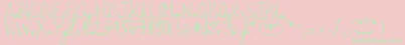 HaikusScriptVersion08-Schriftart – Grüne Schriften auf rosa Hintergrund