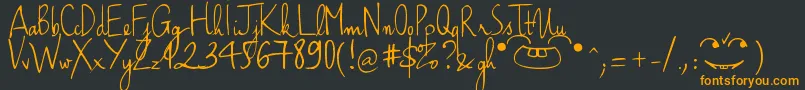 HaikusScriptVersion08 Font – Orange Fonts on Black Background