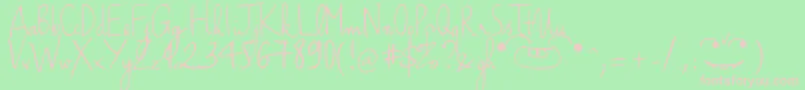 HaikusScriptVersion08 Font – Pink Fonts on Green Background