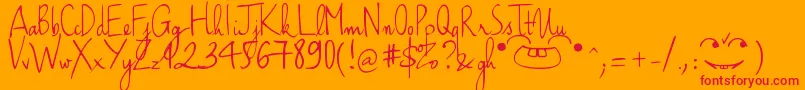 HaikusScriptVersion08 Font – Red Fonts on Orange Background