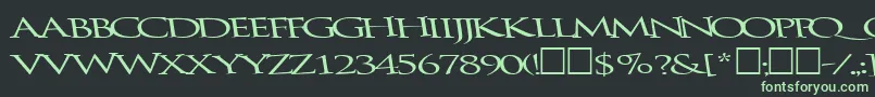 フォントBathingRegularTtnorm – 黒い背景に緑の文字