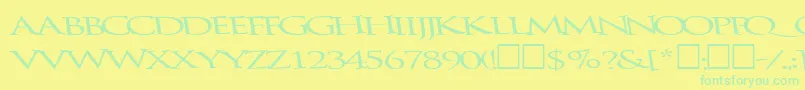 BathingRegularTtnorm Font – Green Fonts on Yellow Background