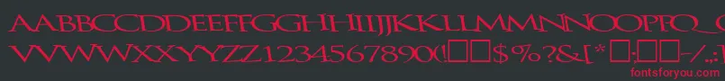 フォントBathingRegularTtnorm – 黒い背景に赤い文字