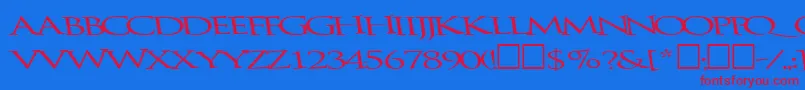 BathingRegularTtnorm Font – Red Fonts on Blue Background