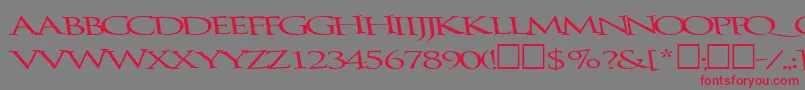 フォントBathingRegularTtnorm – 赤い文字の灰色の背景