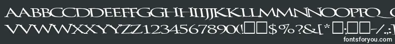Шрифт BathingRegularTtnorm – белые шрифты на чёрном фоне