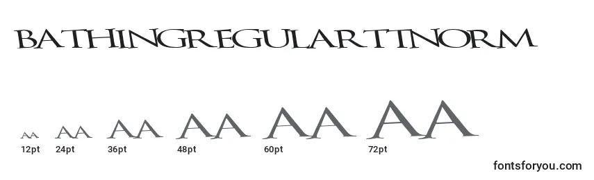 BathingRegularTtnorm Font Sizes
