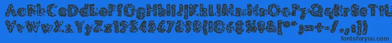 MoldyPillowregular-Schriftart – Schwarze Schriften auf blauem Hintergrund