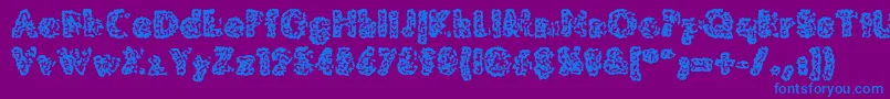 Fonte MoldyPillowregular – fontes azuis em um fundo violeta