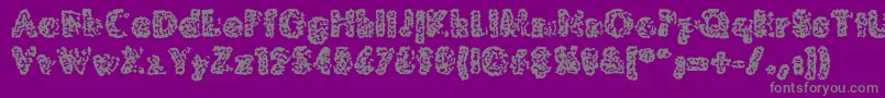 MoldyPillowregular-Schriftart – Graue Schriften auf violettem Hintergrund