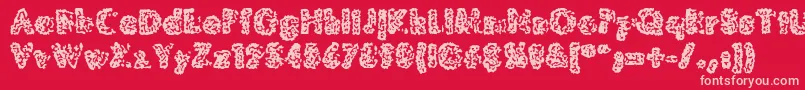 MoldyPillowregular Font – Pink Fonts on Red Background