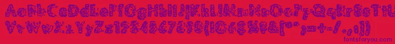 MoldyPillowregular Font – Purple Fonts on Red Background