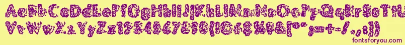 MoldyPillowregular Font – Purple Fonts on Yellow Background