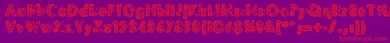 MoldyPillowregular Font – Red Fonts on Purple Background