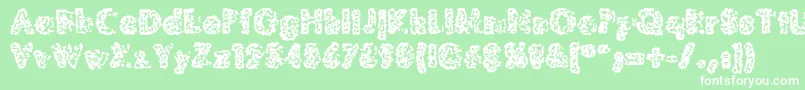fuente MoldyPillowregular – Fuentes Blancas Sobre Fondo Verde