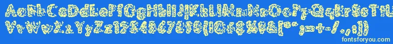 MoldyPillowregular Font – Yellow Fonts on Blue Background