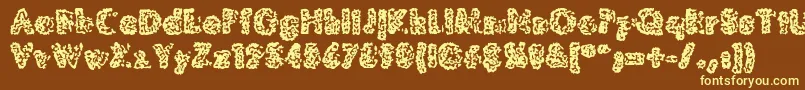 MoldyPillowregular Font – Yellow Fonts on Brown Background