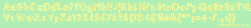 MoldyPillowregular Font – Yellow Fonts on Green Background