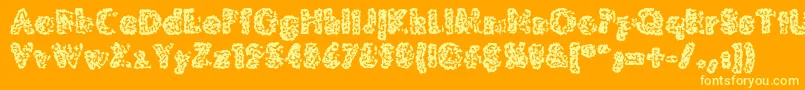 Шрифт MoldyPillowregular – жёлтые шрифты на оранжевом фоне