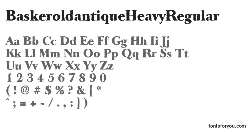 A fonte BaskeroldantiqueHeavyRegular – alfabeto, números, caracteres especiais