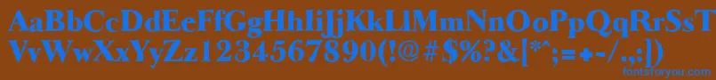 BaskeroldantiqueHeavyRegular Font – Blue Fonts on Brown Background