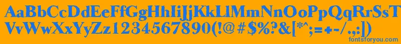 BaskeroldantiqueHeavyRegular Font – Blue Fonts on Orange Background