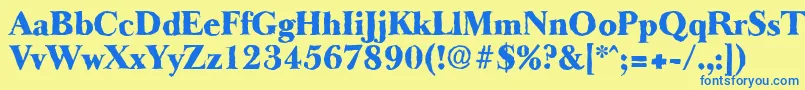 BaskeroldantiqueHeavyRegular Font – Blue Fonts on Yellow Background