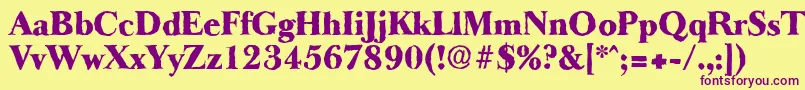 BaskeroldantiqueHeavyRegular Font – Purple Fonts on Yellow Background