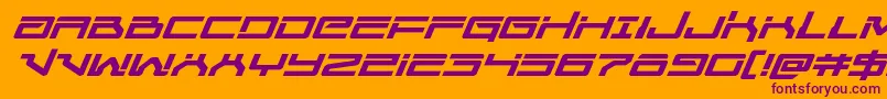 Unitedplanetsexpandital Font – Purple Fonts on Orange Background