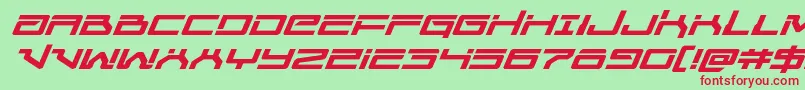 Unitedplanetsexpandital Font – Red Fonts on Green Background