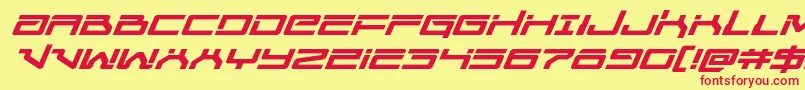 Unitedplanetsexpandital Font – Red Fonts on Yellow Background