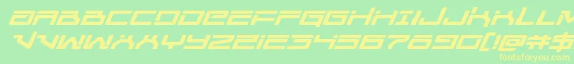 Unitedplanetsexpandital Font – Yellow Fonts on Green Background
