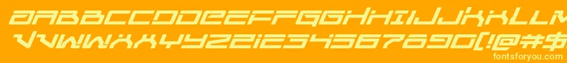 Unitedplanetsexpandital Font – Yellow Fonts on Orange Background