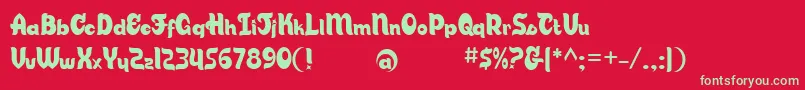 Candsb Font – Green Fonts on Red Background