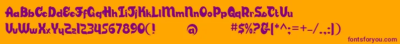 フォントCandsb – オレンジの背景に紫のフォント