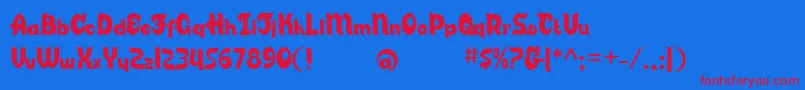 Candsb-fontti – punaiset fontit sinisellä taustalla