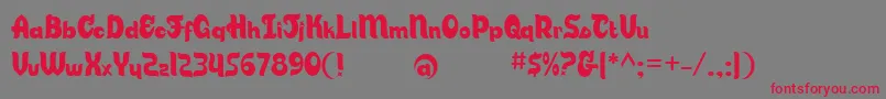 フォントCandsb – 赤い文字の灰色の背景