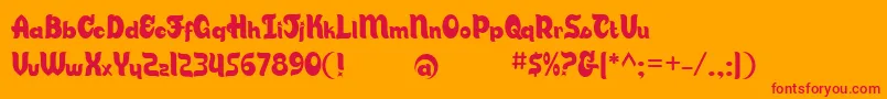 Candsb Font – Red Fonts on Orange Background