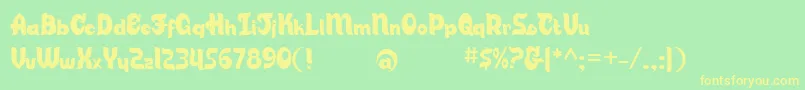 Candsb Font – Yellow Fonts on Green Background