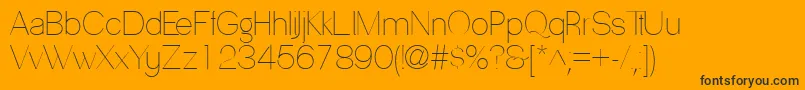Czcionka PassionsanspdaaHairline – czarne czcionki na pomarańczowym tle