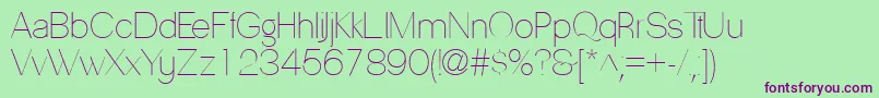 PassionsanspdaaHairline Font – Purple Fonts on Green Background