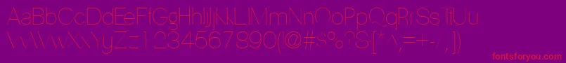 PassionsanspdaaHairline-Schriftart – Rote Schriften auf violettem Hintergrund