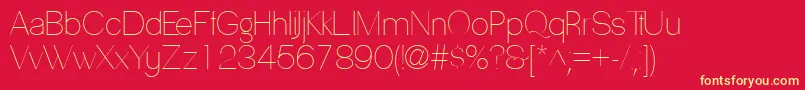PassionsanspdaaHairline Font – Yellow Fonts on Red Background