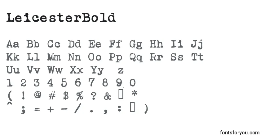 Шрифт LeicesterBold – алфавит, цифры, специальные символы