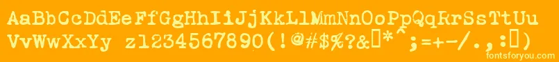 LeicesterBold-fontti – keltaiset fontit oranssilla taustalla